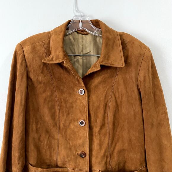 Caramel Brown Vegan Suede Blazer by Brigitte von Schönfels Size 38 (M) - Picture 4 of 7